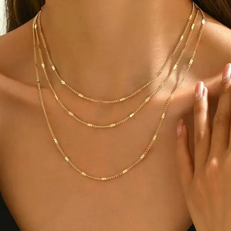 Triple Layer Chain Necklace - FY0072